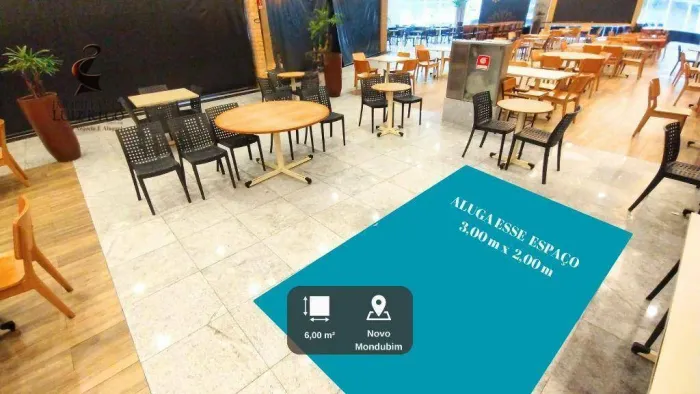 Espaço de 6,00 m² na praça de alimentação do Shopping Solares, para aluguel