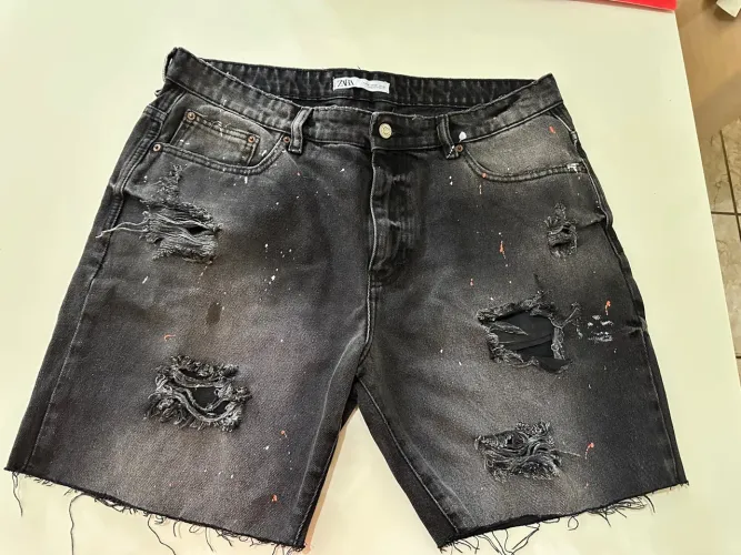 Shorts Jeans Destroyed Zara tam 46BR/36US