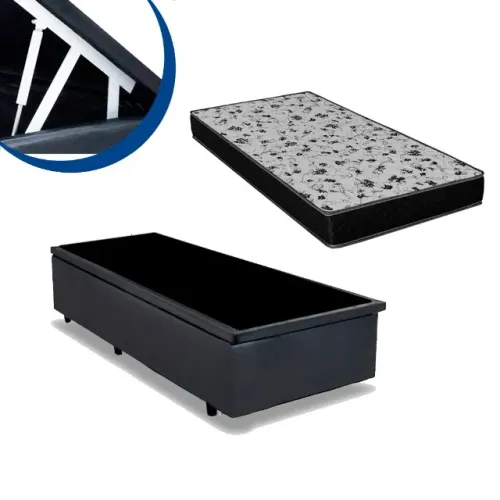 Cama Baú Espuma 14cm  Solteiro - Promoção 