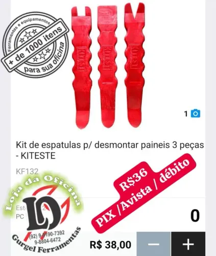 Kit de espatulas p/ desmontar paineis 3 peças - KITESTE