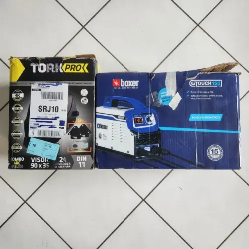 Máquina solda inverter Touch 150 + Máscara Solda Auto Escurecimento Automático 4k