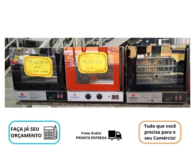 Forno Progas Fast Preto/Vermelho Turbo