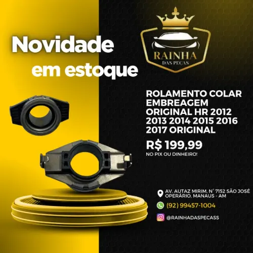 Rolamento Original Colar Embreagem HR 2012 2013 2014 2015 2016 2017 