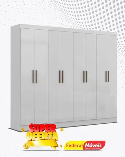 Guarda Roupa Casal 100% MDF 8 Portas 4 Gavetas Super Lindo Fazemos Entrega