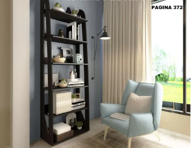 Estante de Madeira para Livros e Decoração