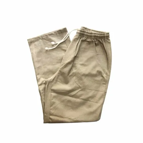Calça Cáqui Industrial em Brim c/ 4 Bolsos, Cadarço E Elástico