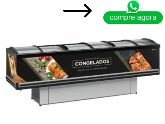 Ilha de Congelados Vidro Curvo 2,9M Gelopar