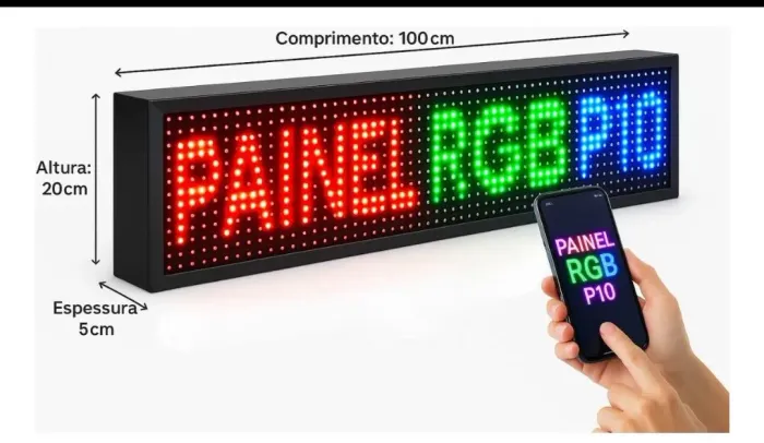 Placa letreiro led luminoso