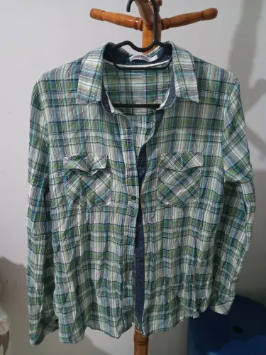 Camisa Xadrez Verde e Azul - Novas