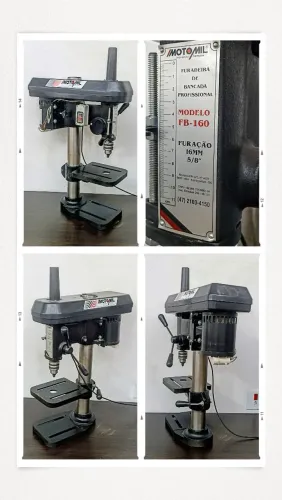 Furadeira de bancada FB 160 MOTOMIL  -16 mm 5/8 -semi nova - motor 1/2 Hp . 110/220