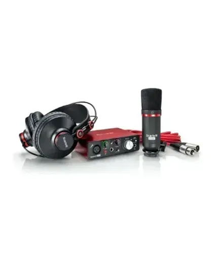 Kit Interface Focusrite Scarlett Solo Studio 3 Geração Cor Vermelho