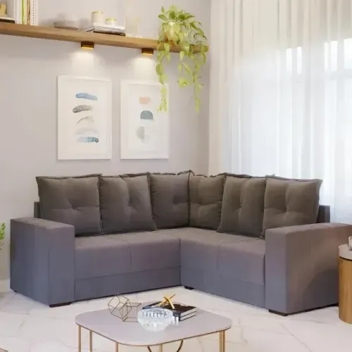 Sofá de Canto Patricia Cinza Novo