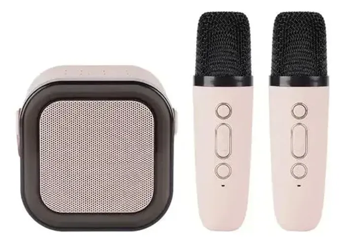 Karaokê portátil com microfones sem fio