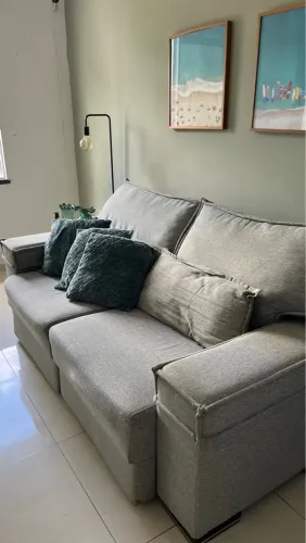 Sofá Cinza Retrátil