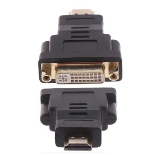 Adaptador de Vídeo DVI 24+5 Fêmea para HDMI Macho 1080p para Placa de Vídeo e Computador