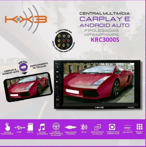 Multimídia Carplay 7 polegadas