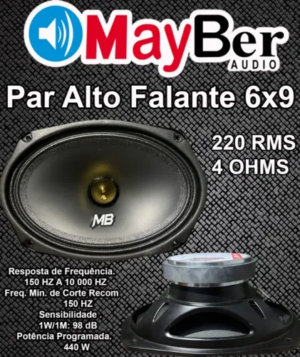 par alto falante 220w 6x9 mayber audio