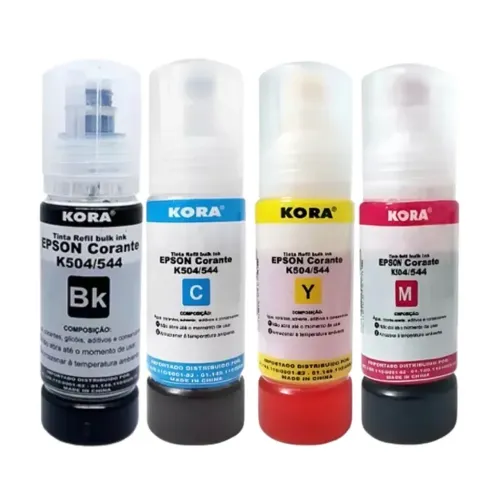 Kit tintas similares Epson 504/544 com 4 cores