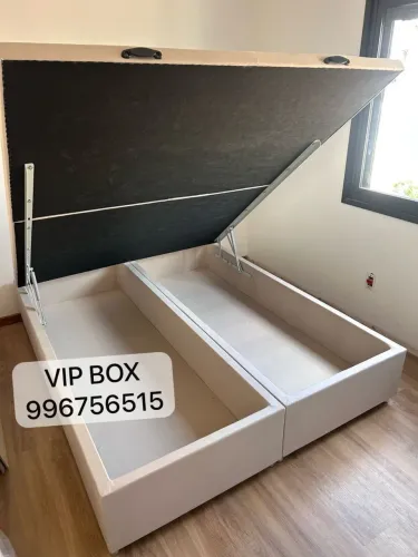 Cama Box baú queen bipartido ((ferragens grandes)) reforçado 