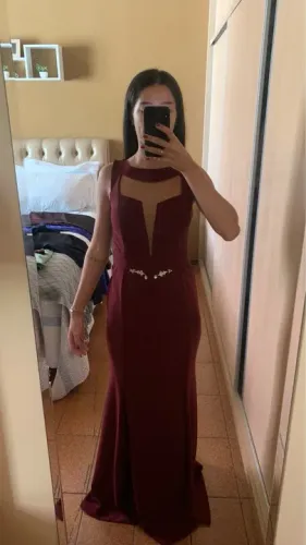 Vestido Longo festa Vinho 