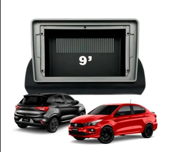 Moldura Fiat Argo / Cronos Para multimidia 9" Android / MP5 Completa 