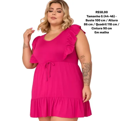 Vestido Feminino Plus Size em Malha