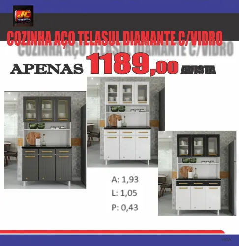 Cozinha de Aço Telasul com vidro 