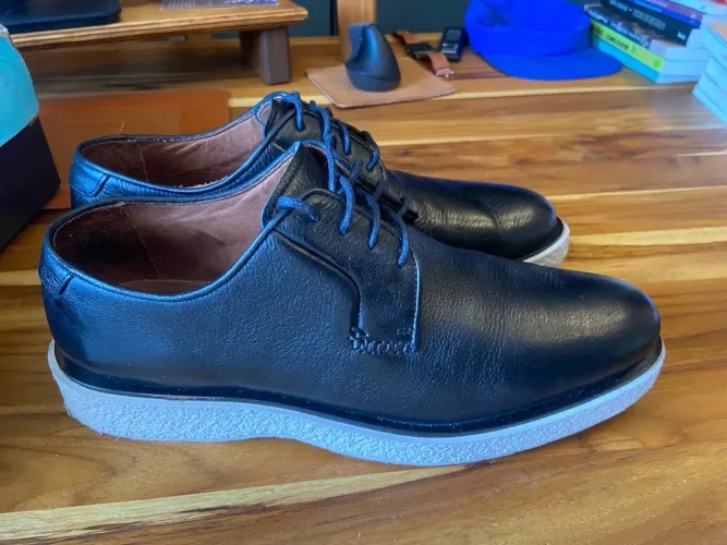 Sapato Derby de Couro Preto (Novo)