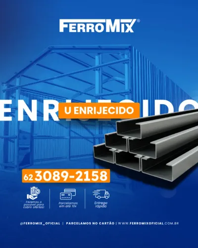 Perfil U Enrijecido | Ferragens para serralheria | Parcelamos em até 10x | Entrega Rápida
