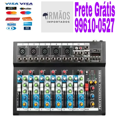 Mesa de Som 7 Canais Mixing Live Bluetooth