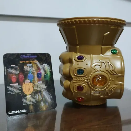 Balde de Pipoca Vingadores Ultimato Original - Cinemark - Manopla do Infinito (Thanos)