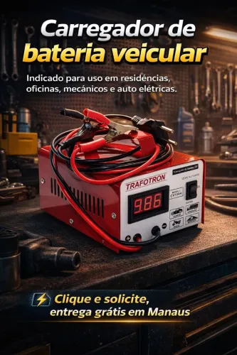 Carregador de Bateria Trafotron - Carro e Moto