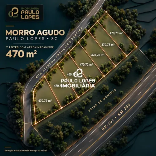 Lotes de 470m² à venda - Morro Agudo em Paulo Lopes - PLANOS