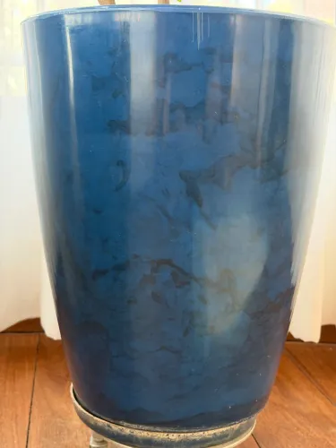 2 Vasos marmorizado azul polietileno