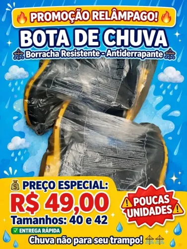 Bota de chuva ou trabalhos em água