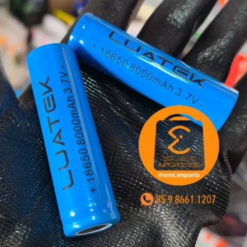 Pilha, Bateria Recarregável 18650 de 8mil mAh 3.7v
