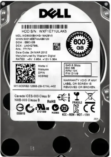 HD SAS 600GB DELL RPM 10K 6GBPS