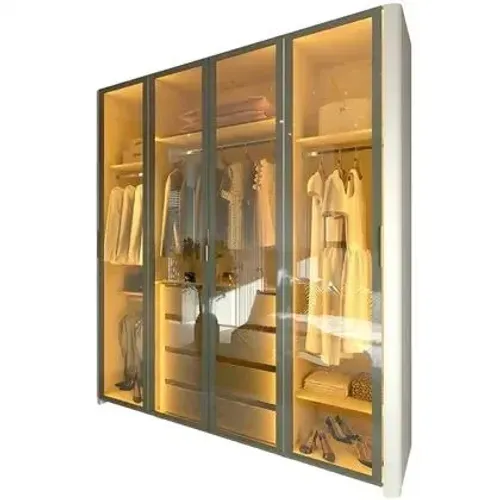 Guarda-roupa Solteiro 4P Reflecta com Pés e Led 100% Mdf Dividimos Em Até 10x Sem Juros