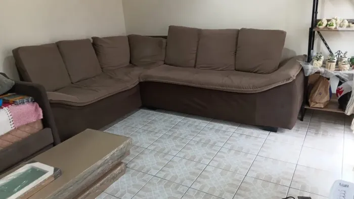 Sofá em L 7 lugares