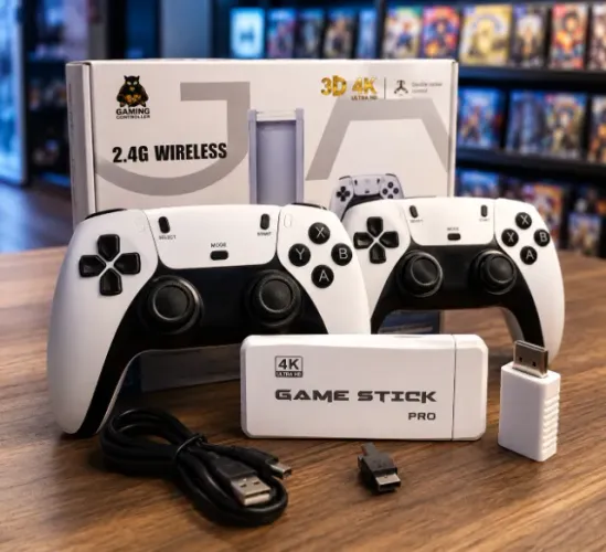 ? GAME STICK M15 PRO 4K RETRO GAMER | +20.000 JOGOS | 2 CONTROLES SEM FIO | HDMI | NOVO 