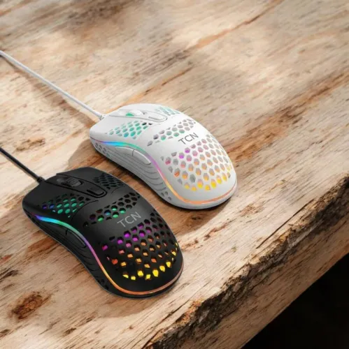 Mouse RGb 4 botões 2400dpi, opções preto e branco