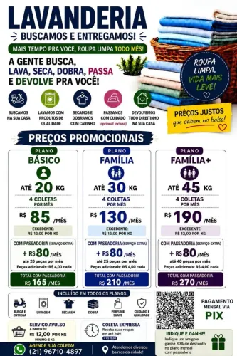 Lavanderia busca e entrega