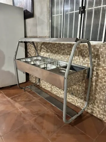 Buffet Quente Cromado Termos C/ 8 Cubas
