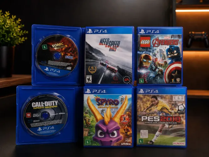 6 JOGOS PS4 R$350 NO LOTE!