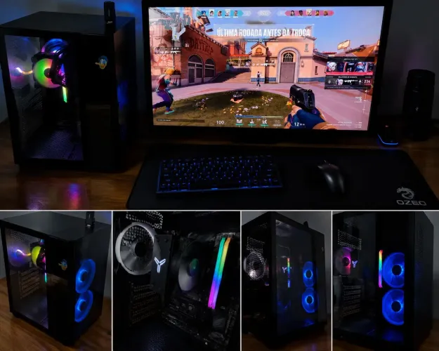 PC Gamer Completo Ryzen 5 5600G + TV + Mesa | Pronto para Usar