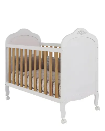 Berço Moveis Peroba Elo Americano Provençal Minicama Mdf Cor Marrom-claro