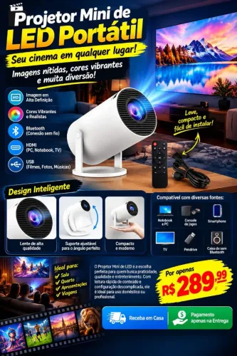 Projetor De Imagens na parede novo Entregamos 