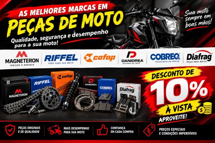 Peças em geral pra moto com preço e qualidade