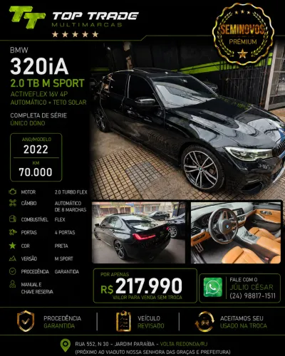 BMW 320I A 2.0 TB M Sport Activeflex 16V 4P 2022