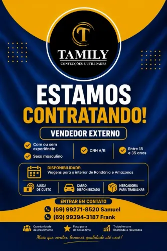 Vaga de emprego para vendedor externo